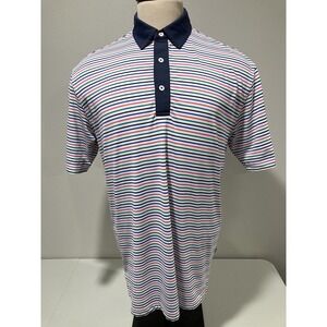 Golf Polo Full Turn Striped Short Sleeve Emerald Hills Size M
